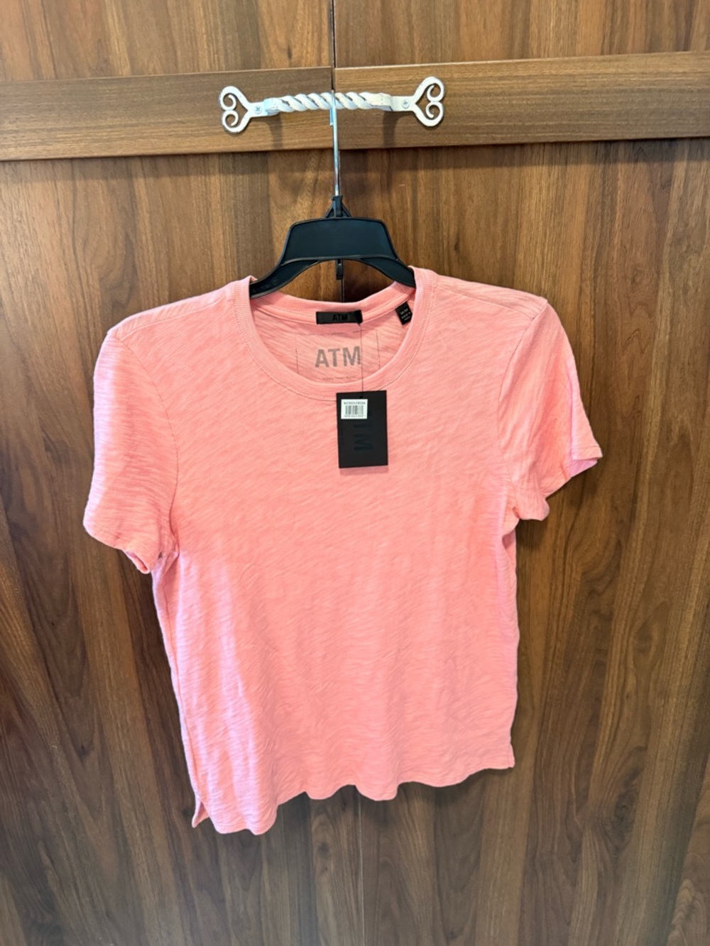 NWT ATM Anthony Thomas Melillo Pink Crewneck Short Sleeve Tee, Size Medium
